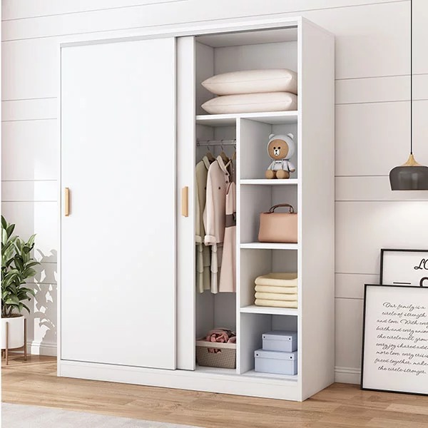 Tủ Quần Áo 2 Cánh Lùa Trắng