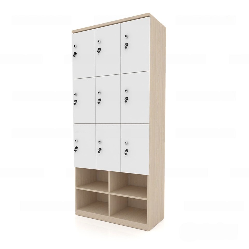 Tủ Gỗ Để Đồ 9 Cánh Màu Trắng