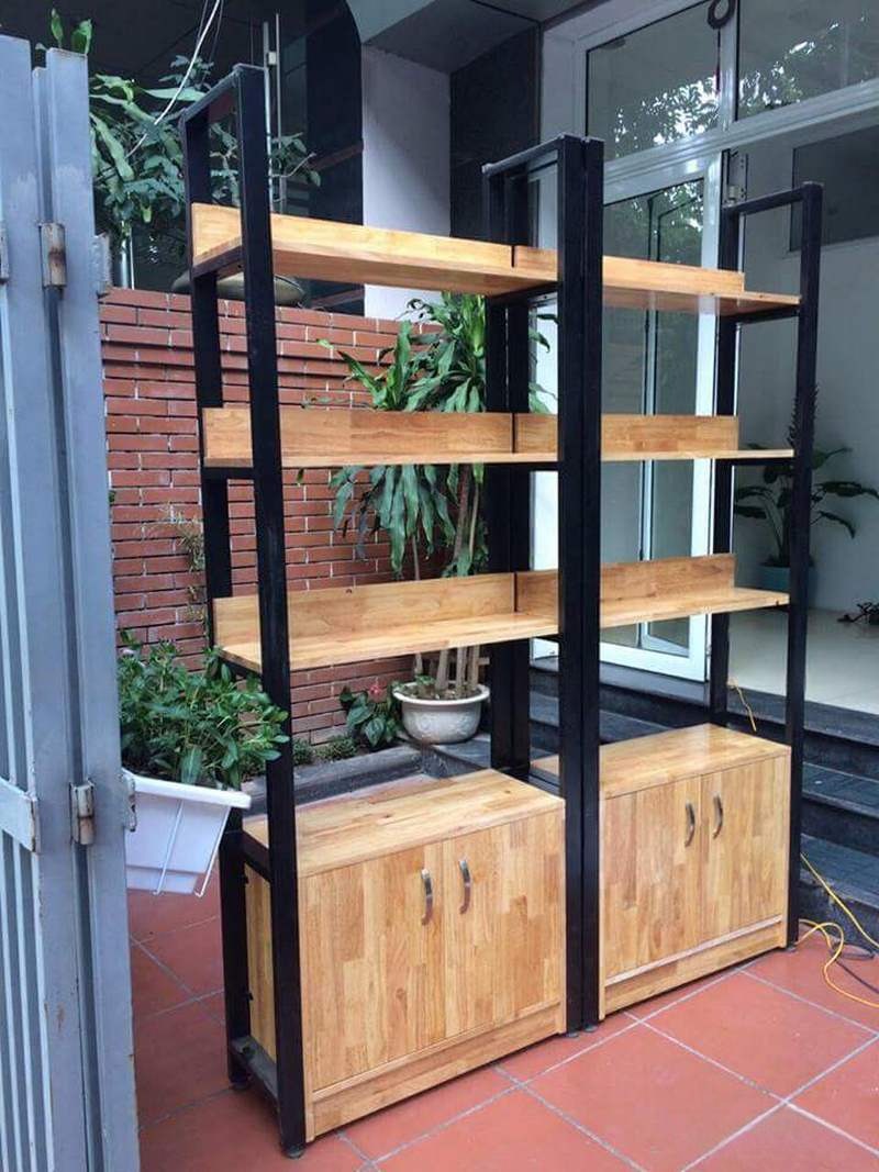 Kệ Gỗ Trang Trí Giá Rẻ Gỗ Cao Su KETT-10