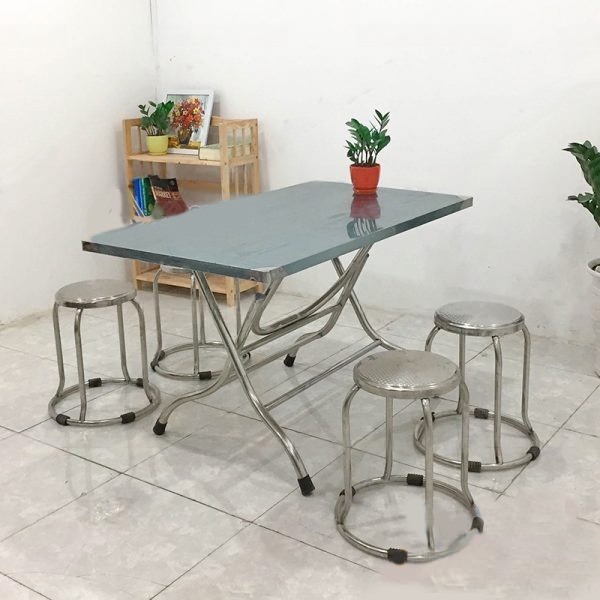 Bàn Ăn Inox 4 Ghế Giá Rẻ