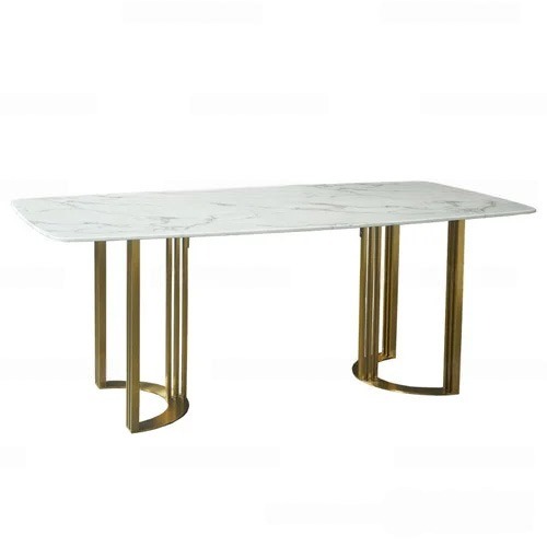 Bàn Ăn Mặt Đá Chân Inox Mạ Vàng- Mã: T1109