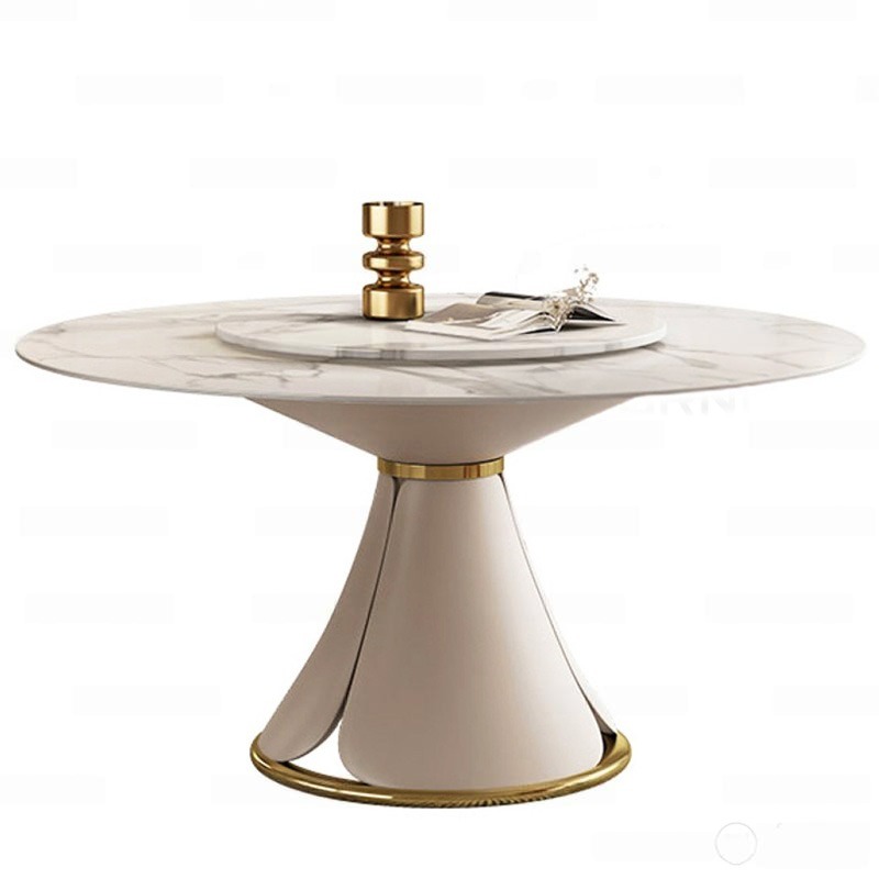 Bàn Ăn Tròn Xoay Mặt Đá Hiện Đại- Mã: T1114A