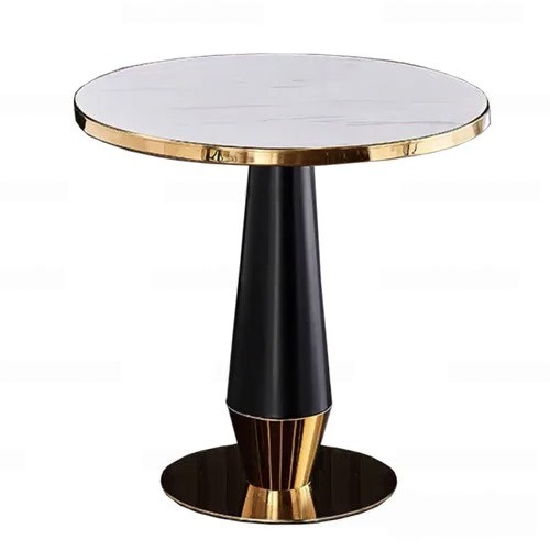 Bàn Café Mặt Đá Chân Mạ Vàng Sang Trọng- Mã: T175