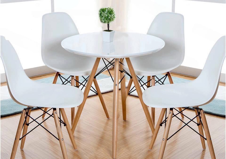 Bàn Ghế Cafe J-1 Màu Trắng