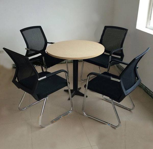 Bàn Họp Chân Sắt Gỗ Vân Sồi