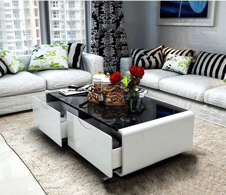 Bàn Kính Sofa Hộp Hai Ngăn