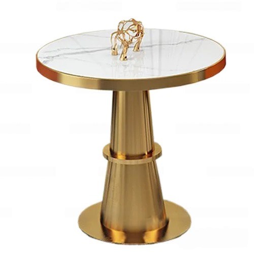 Bàn Mặt Đá Tròn Chân Mạ Vàng- Mã: T177