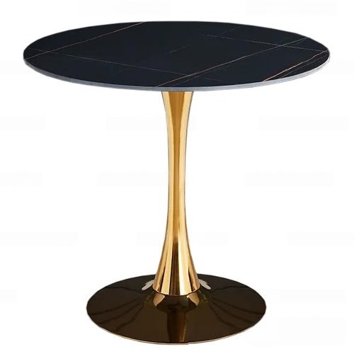 Bàn Tròn Tulip Mặt Đá Chân Mạ Vàng- T117G-D