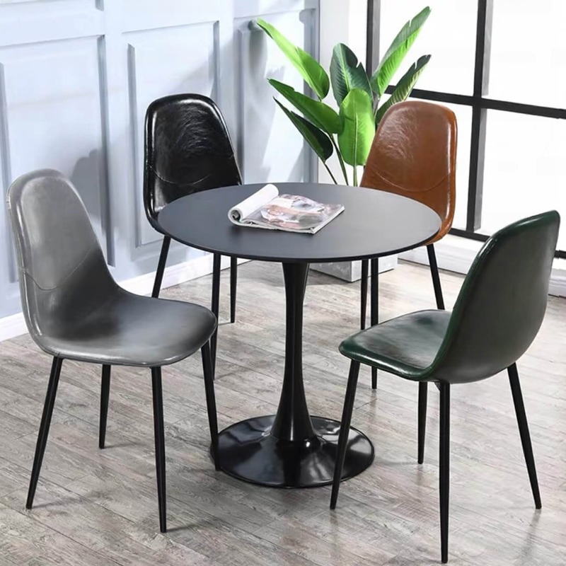 Bộ Bàn Tròn Cafe 4 Ghế Bọc Da – Mã: T117-4×245