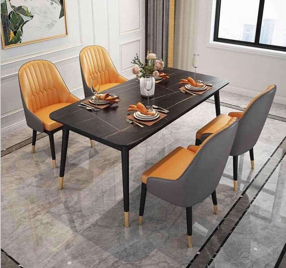 Bộ Bàn Ăn 4 Ghế Mặt Đá Hiện Đại- Mã: T147-4×284