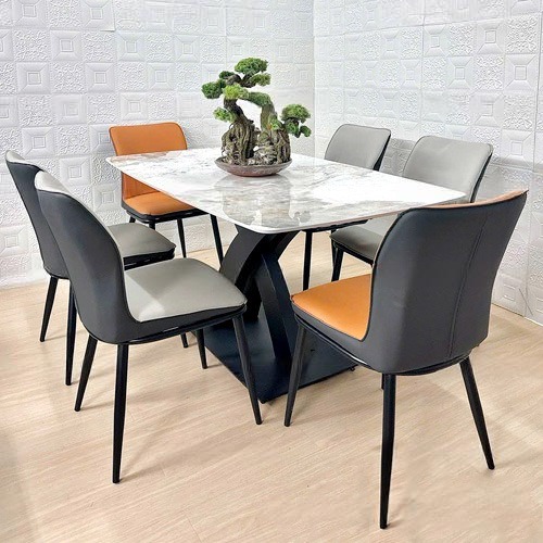 Bộ Bàn Ăn 6 Ghế Mặt Đá- Mã: T1146-16-6×2510