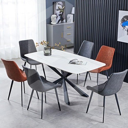 Bộ Bàn Ăn Mặt Đá 6 Ghế Nhập Khẩu- Mã: T163-6x267A