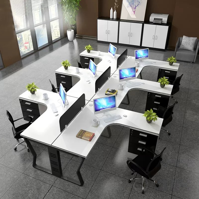 Bàn Cụm Văn Phòng 6 Người Kèm Tủ Phụ