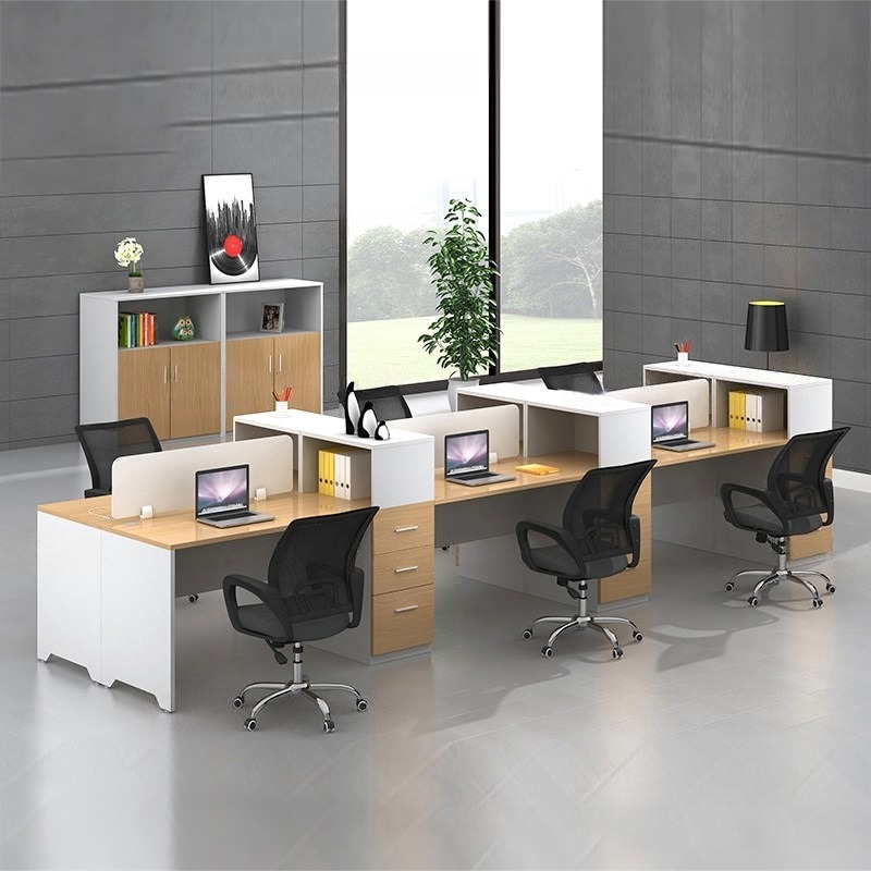 Cụm Bàn Làm Việc Gỗ 6 Chỗ Hiện Đại – CB 25