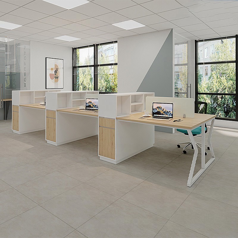 Cụm Bàn Làm Việc 6 Người Chân Sắt Hộp Chữ X EXC01-4212