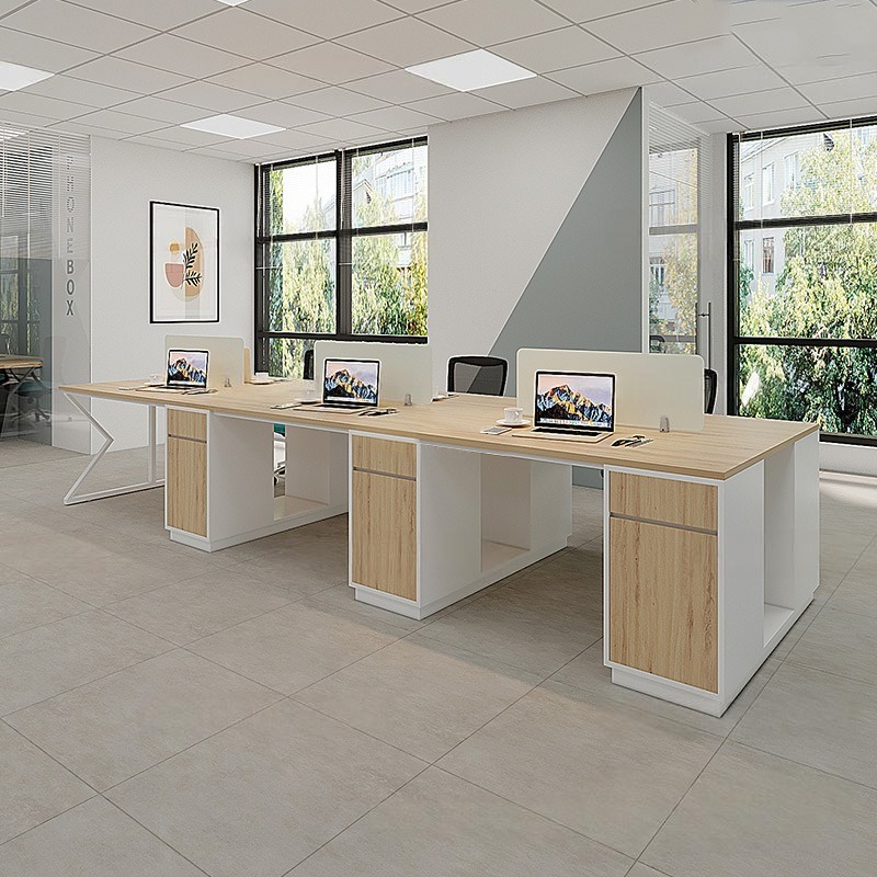 Cụm Bàn Làm Việc 6 Người Chân Sắt Hộp Chữ X EXC03-3612