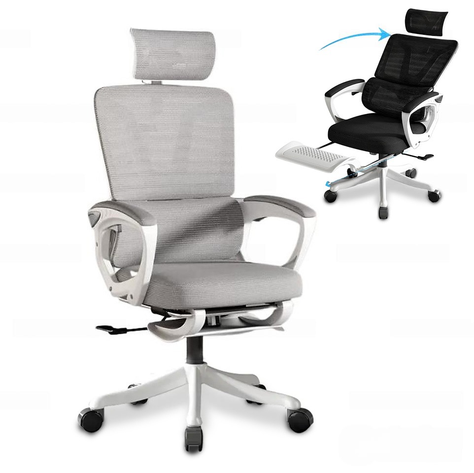 Ghế Làm Việc Chống Đau Lưng Công Thái Học Có Gác Chân