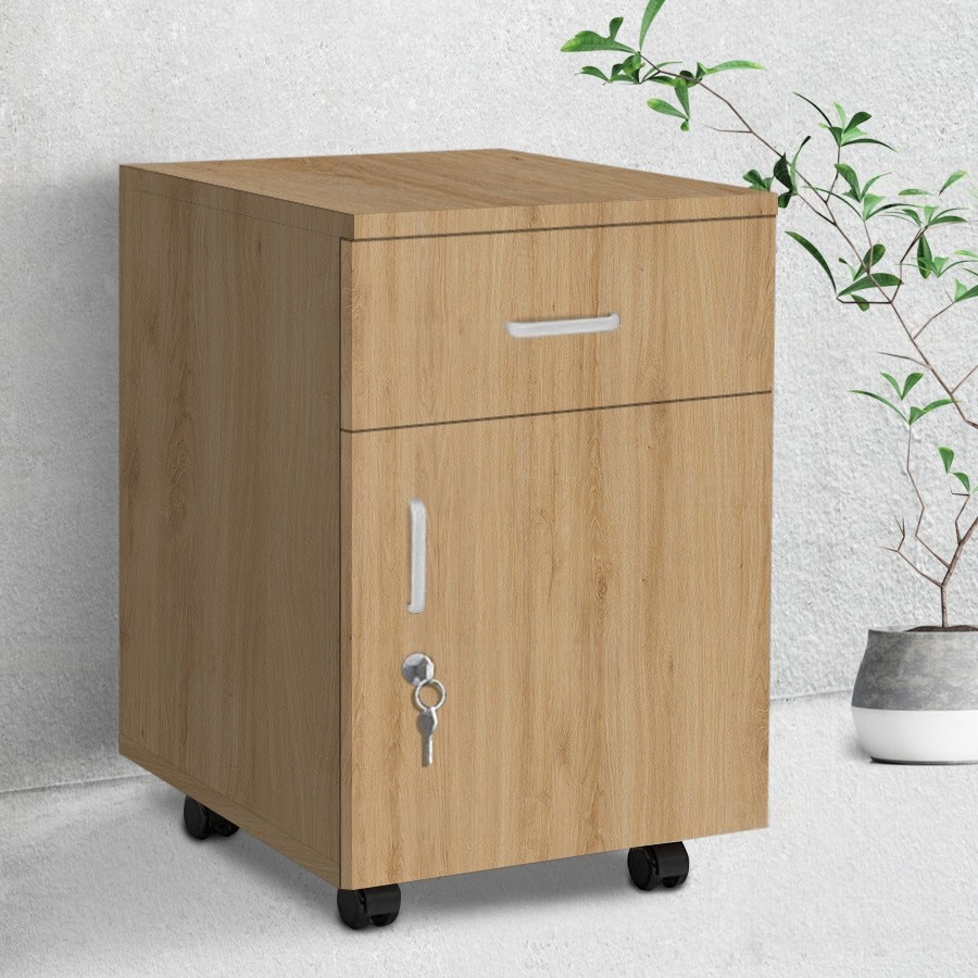 Tủ Nhỏ Di Động Đựng Tài Liệu Màu Vân Gỗ