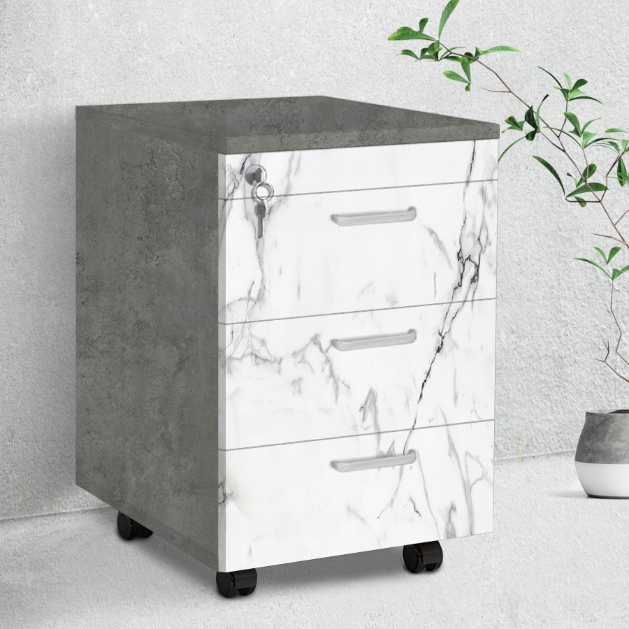 Hộc Tủ Thấp 3 Ngăn Kéo Màu Vân Đá