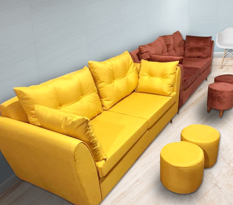 Sofa 2 Lớp Màu Vàng