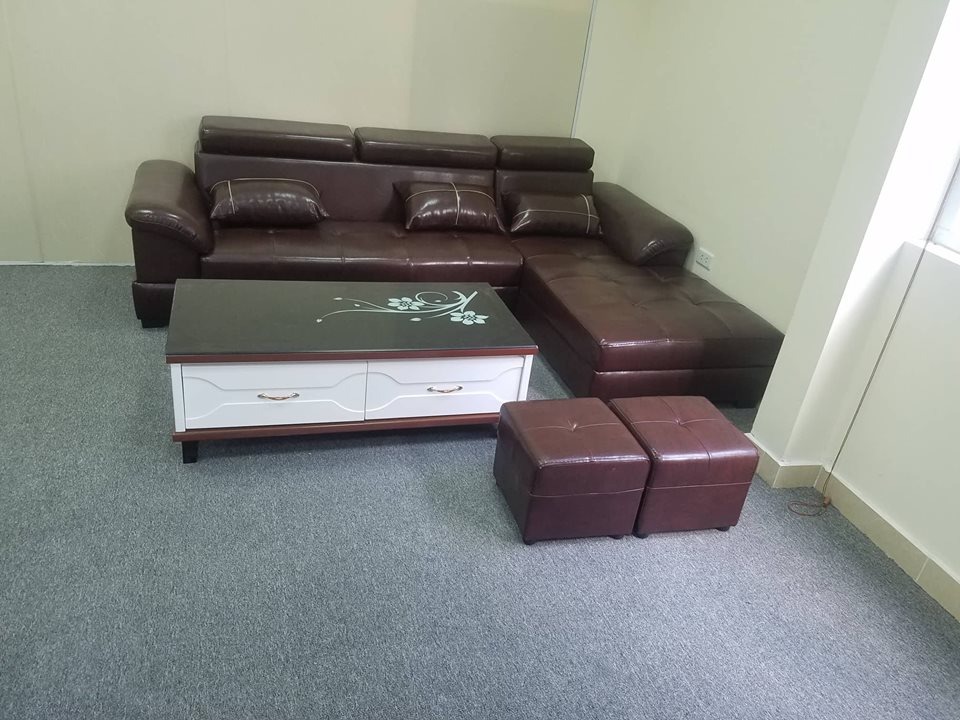 Sofa Da Màu Nâu