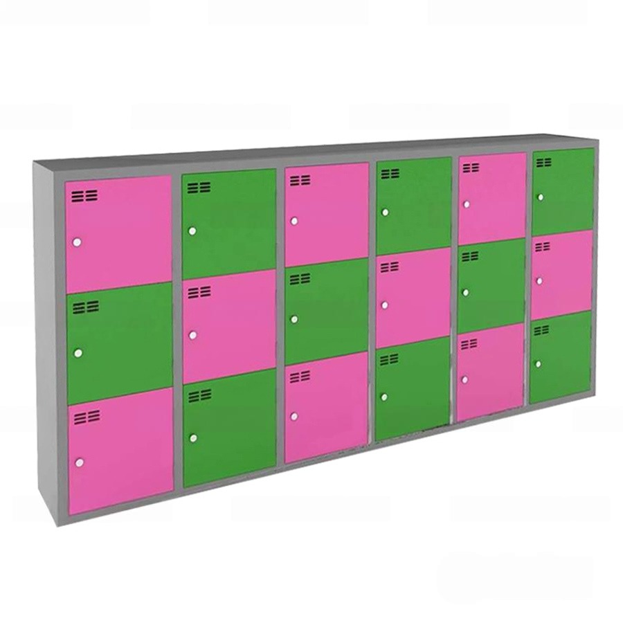 Tủ Sắt 18 Ngăn Đựng Đồ Màu Tím Xanh